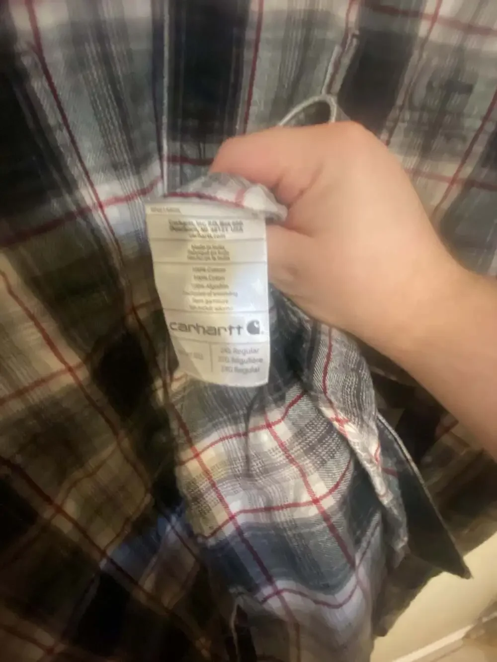 Carhartt Relaxed Fit 100% Cotton Plaid Long Sleeve Flannel Button-Up Shirt